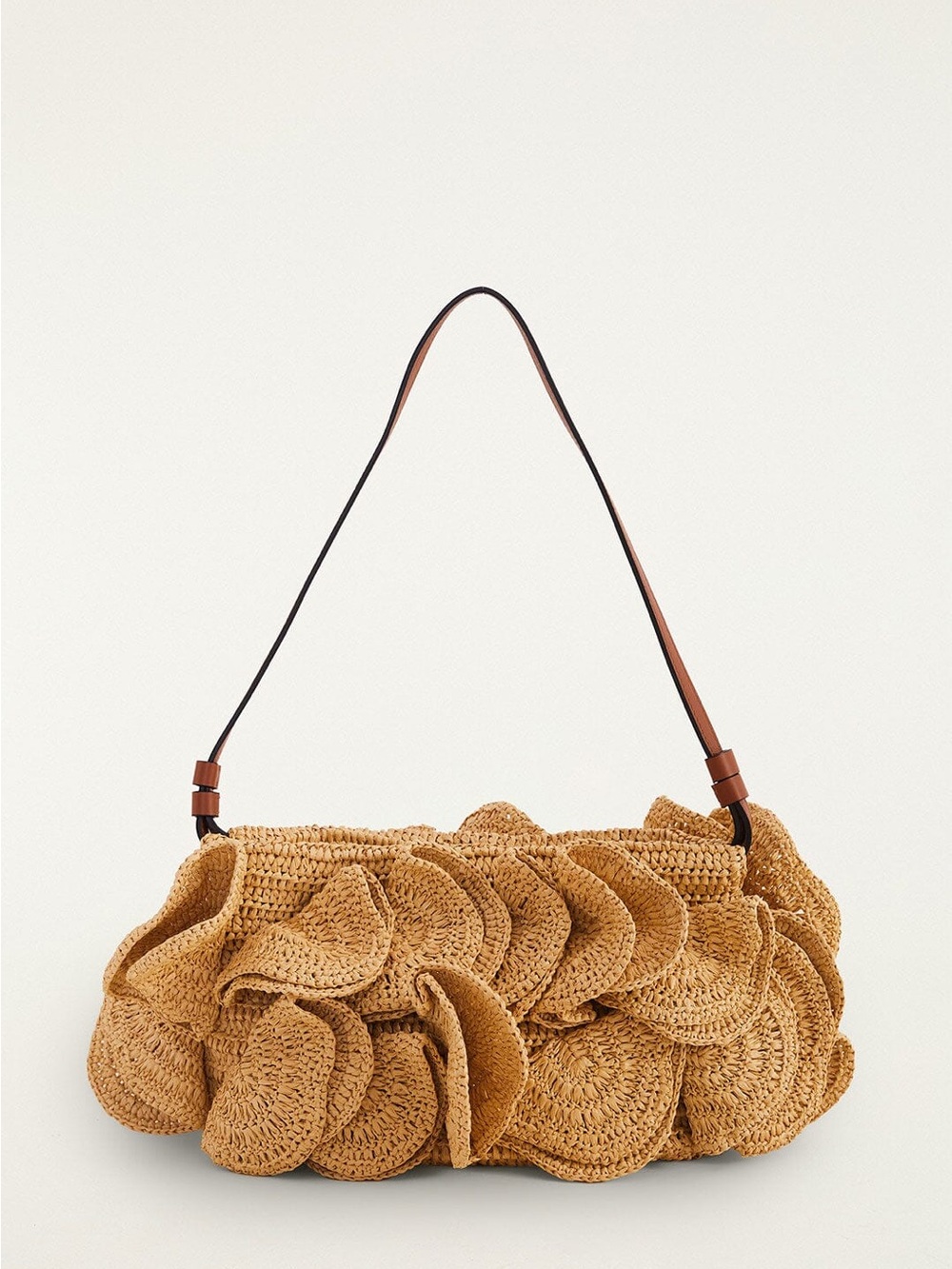 BRAND NEW Farm Rio Flower Raffia Shoulder Bag - Natural